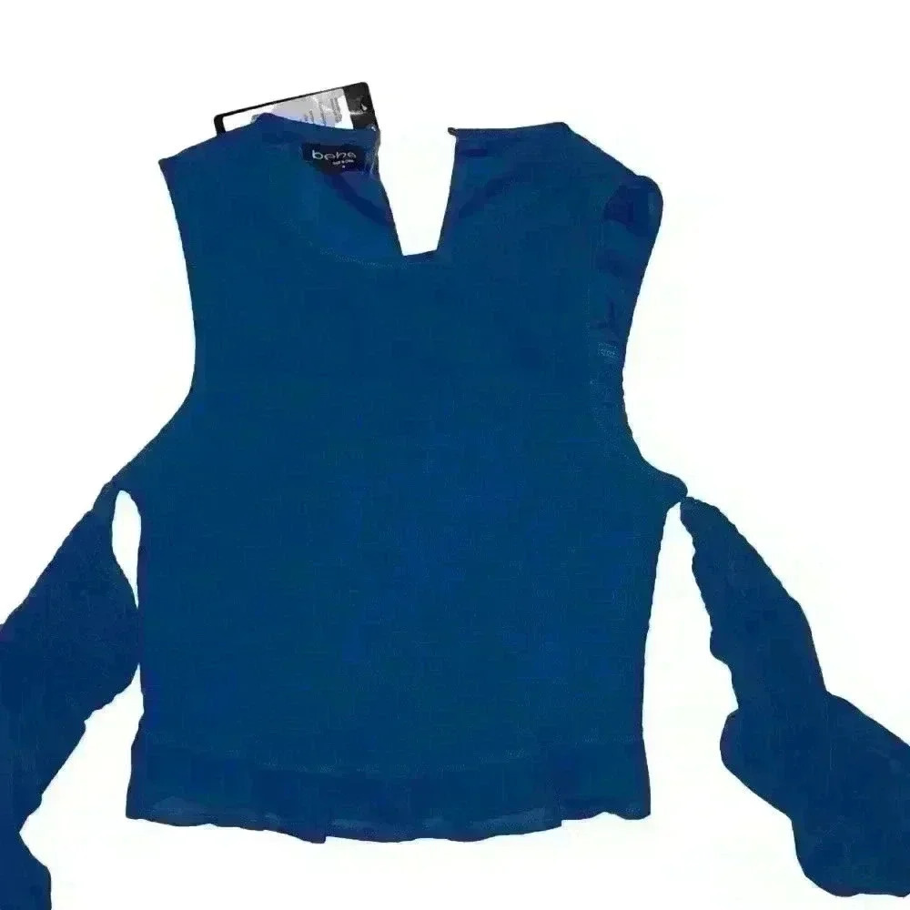 NWT BEBE SMOCKED COLD SHOULDER TOP